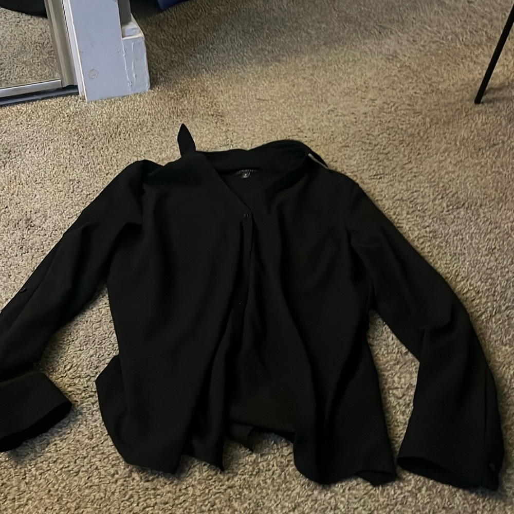Talbots Button Down Black Shirt